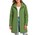 thumbnail image 6 of Smsaxvxz Womens Rain Jackets Fall Fashion Solid Zip Up Waterproof Windbreaker Coat Casual Mid Tops with Pockets Green S, 6 of 6