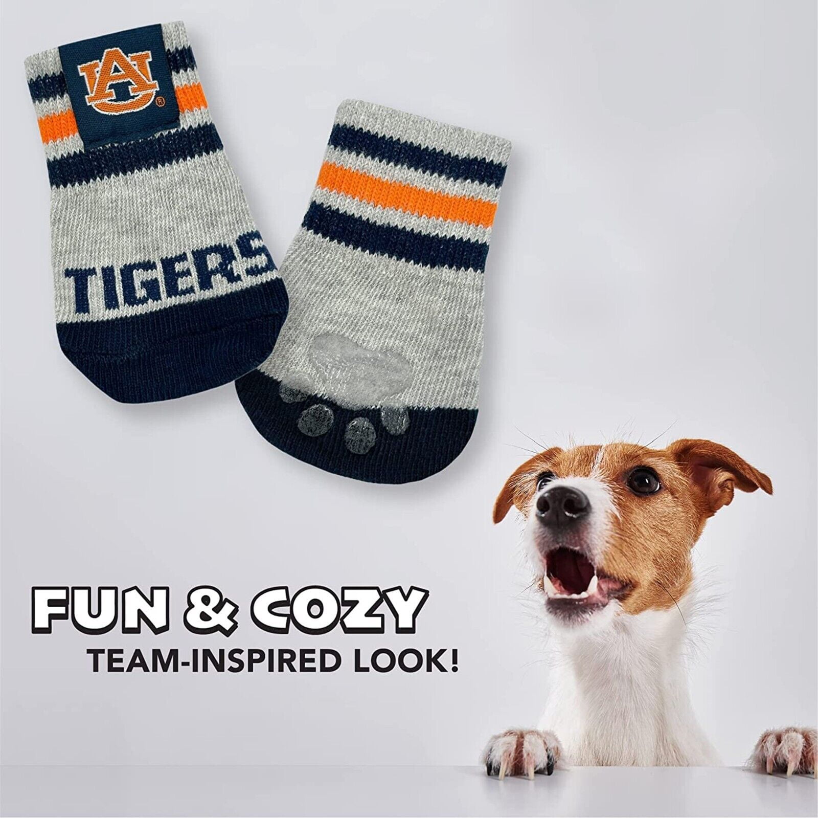 NCAA Anti Slip Dog Socks with Elastic Ribbed Top Indoor/Outdoor Paw Protection