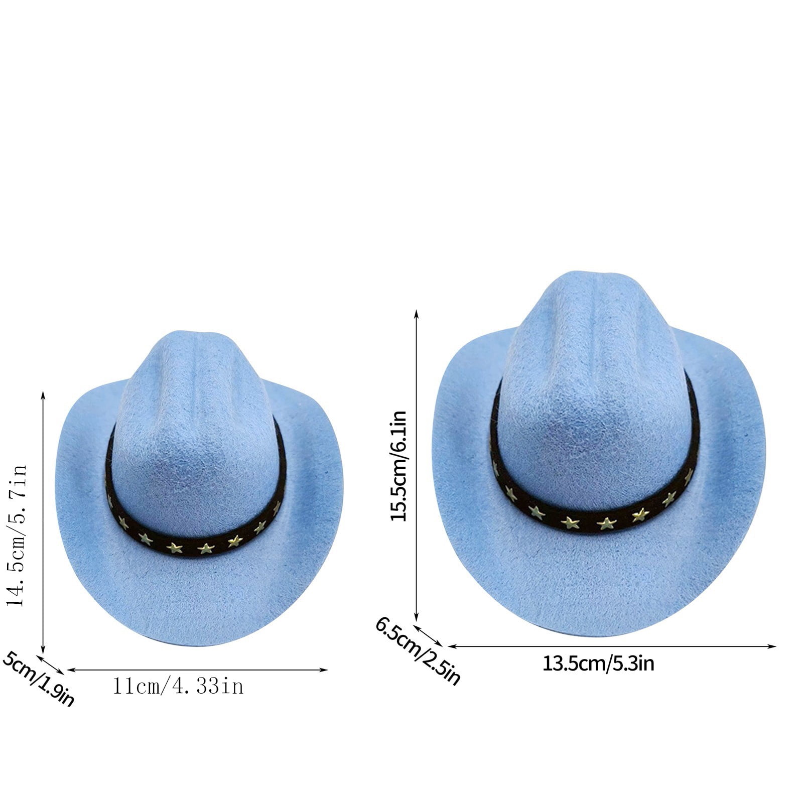 Coffee Star Decor Pet Cowboy Hat, Adjustable Western Style Pet Headwear, Cute Felt Puppy Kitten Hat for Birthday Party Photo Prop Daily Pet Accessories