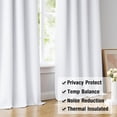 thumbnail image 4 of White Full Blackout Window Curtains for Bedroom Noise Reducing Room Darkening Thermal Insulated Drapes Heavy Linen Texture 8 Grommets Top for Living Room with White Liner, 52" x 54", 2 Panels, 4 of 10