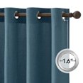 thumbnail image 2 of NICETOWN Stone Blue Linen Curtains for Bedroom, Semi Sheer Curtains 84 inches Length Farmhouse Style Grommet Linen Draperies for Living Room, 52"x84", 2 Panels, 2 of 8