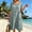 Gray, variant on NTACZA Women's Dresses Midi Cotton Lien Short Sleeve Side Button Round Neck Shift Loose Casual with Pockets Solid Vacation Beach Black L