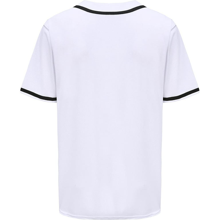  KUAIPAO Blank Baseball Jersey,Short Sleeve Plain
