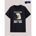 thumbnail image 3 of Don't Run Eagle Graphic Print Men's Creative Top, Casual Slightly Stretch Short Sleeve Crew Neck T-shirt, Men's Tee For Summer Outdoor, 3 of 8