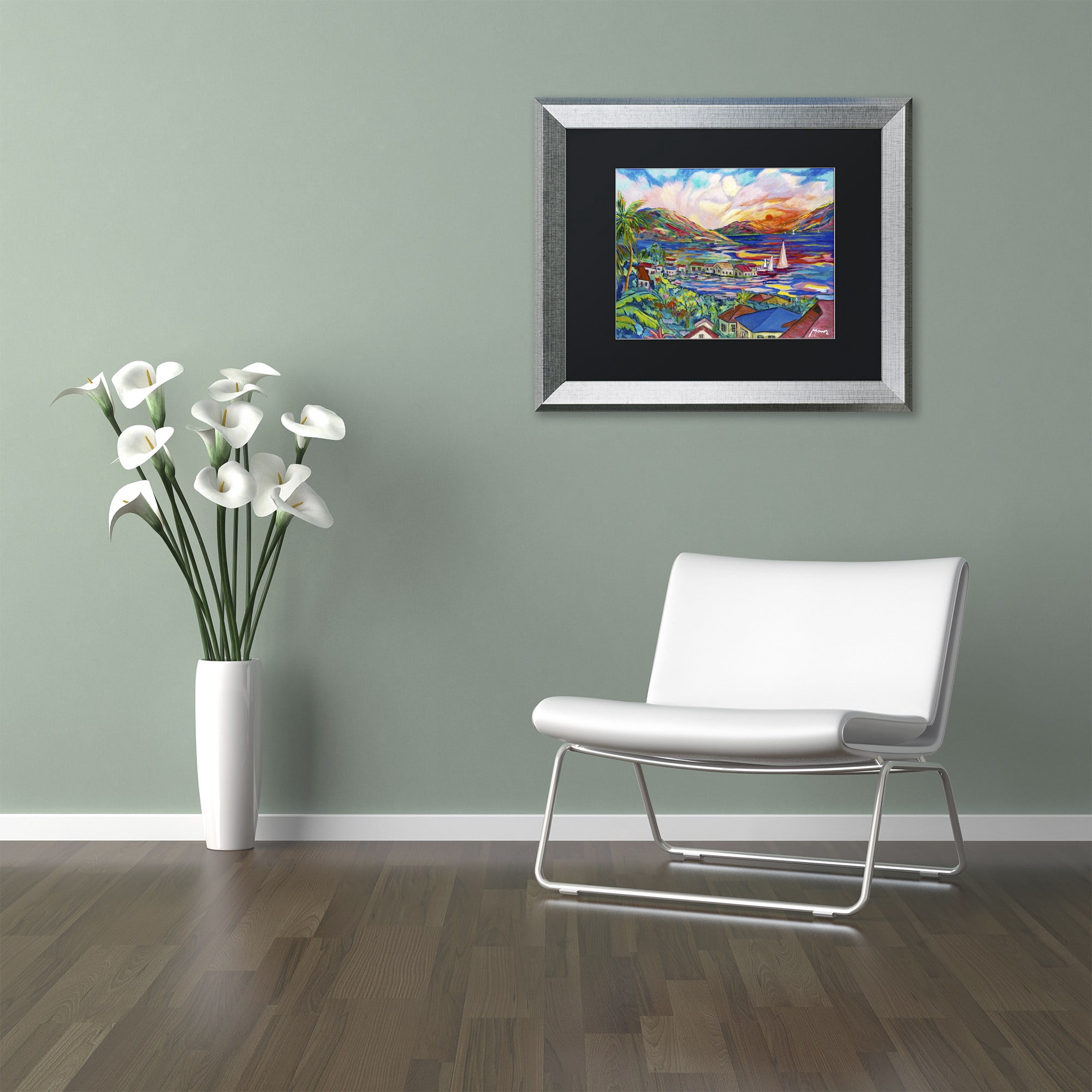 Trademark Fine Art "Sunset" Canvas Art by Manor Shadian Black Matte, Silver Frame