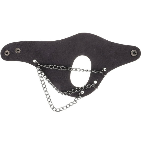 SKISUNO 1Pack Cycling Thin Performance Fingerless Gloves for Men Women Hollow Out Design Black Leather Metal