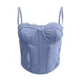 thumbnail image 2 of Shapewear for Women - Women's Bodysuit Shapewear Lingerie Seamless Strappy Bustier Corset Top - Corsets for Women,Color:Navy,Size:S, 2 of 7