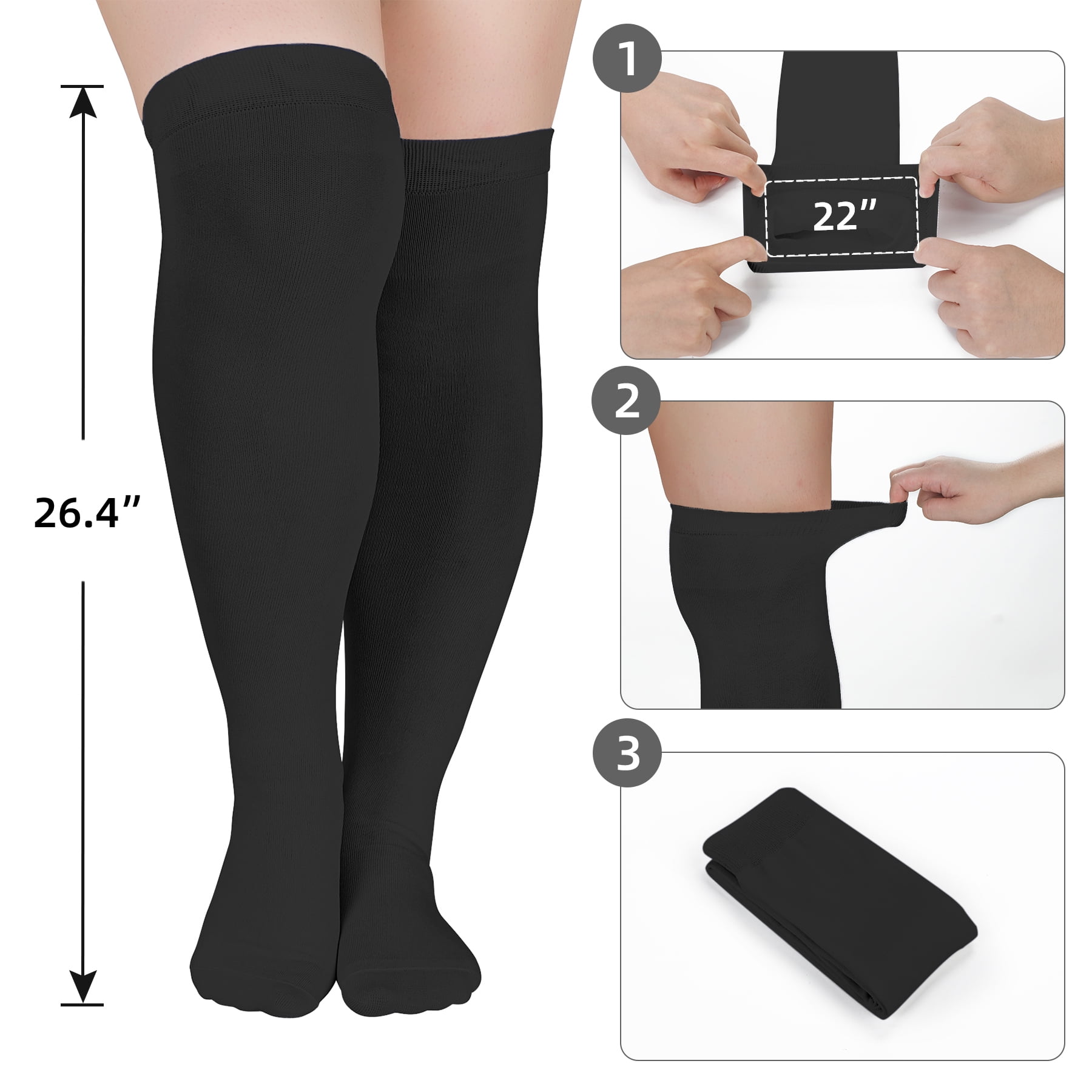 品質一番の Zando 2 Over Thin Stockings High Thigh Size Plus Women Pairs Clothing