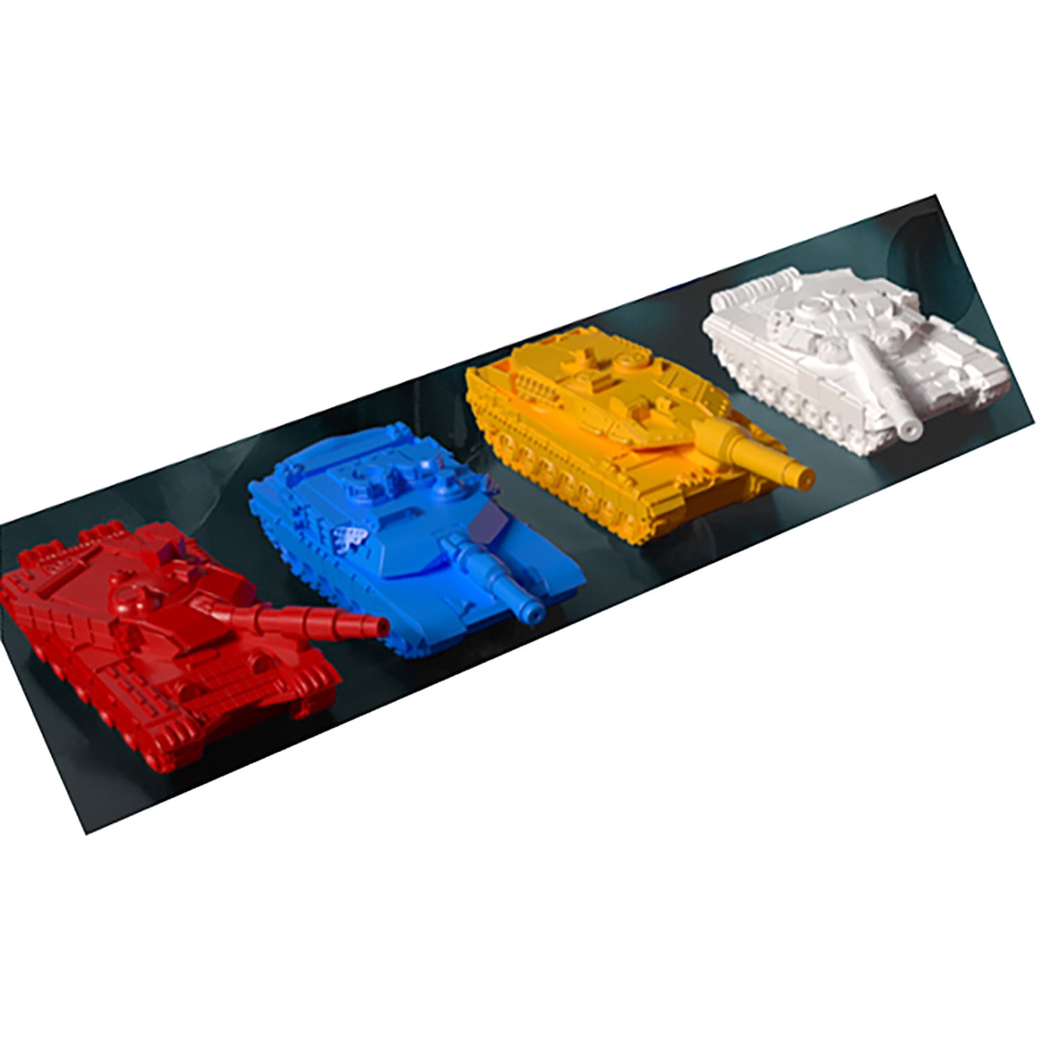 World Order: Player Tanks - 4 Large Battle Models, 3D Printed Plastic Components, Board Game Accessory, Collectible Decorative Pieces, Tabletop Add-On