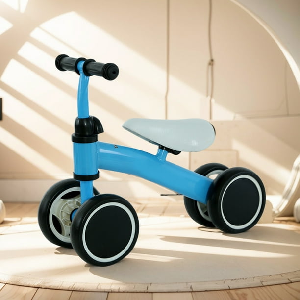 Bicicleta de equilibrio para bebé, asiento ergonómico para bicicleta infantil, andador de aprendizaje para bebé, 4 ruedas sin pedales, ideal como regalo de primer cumpleaños
