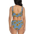 thumbnail image 3 of Kdxio Sunflowers Print Women's 2 Piece High Waisted Wrap Spaghetti Strap Summer Swimsuit Bikini Set-Large, 3 of 7