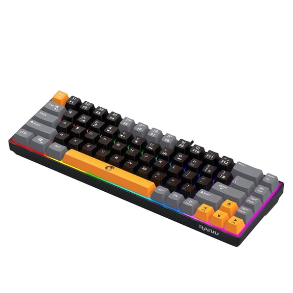 AKKHOO 68-Key Mini Mechanical Usb Wired Gaming Keyboard, RGB Backlit Multi-Color, for Windows PC/Desktop/Laptops