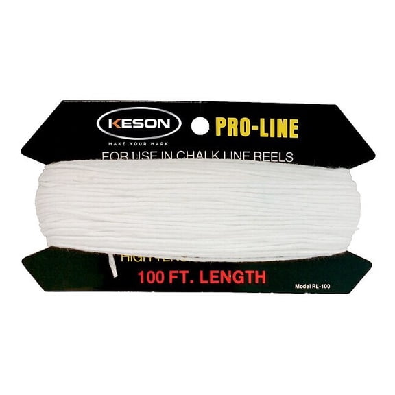 Keson Chalk Line Reel Line, 100 ft L, Twisted RL100
