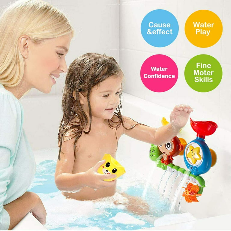 G-WACK Bath Toys for Toddlers Age 1 2 3 Year Old Girl Boy, Preschool New Born Baby Bathtub Water Toys, Durable Interactive Multicolored Infant Toy, Lo