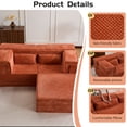 thumbnail image 5 of Compression Mahjong Sofa,Convertible Floor Sofa Bed,DIY Boneless Modular Sectional Sofa,No Assembly Required,Circle fleece fabric,Oversized 3 Seater with 3 Pillows,White, 5 of 15