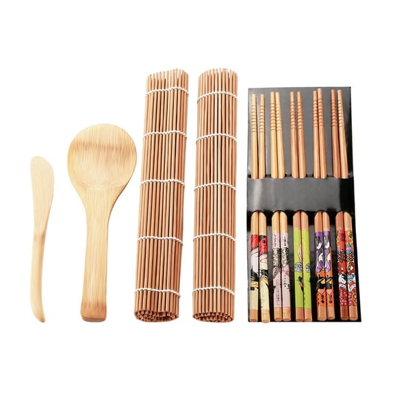 Juego de 13 piezas de bambú para hacer sushi, ideal para fiestas familiares en la oficina, para amantes de la comida.