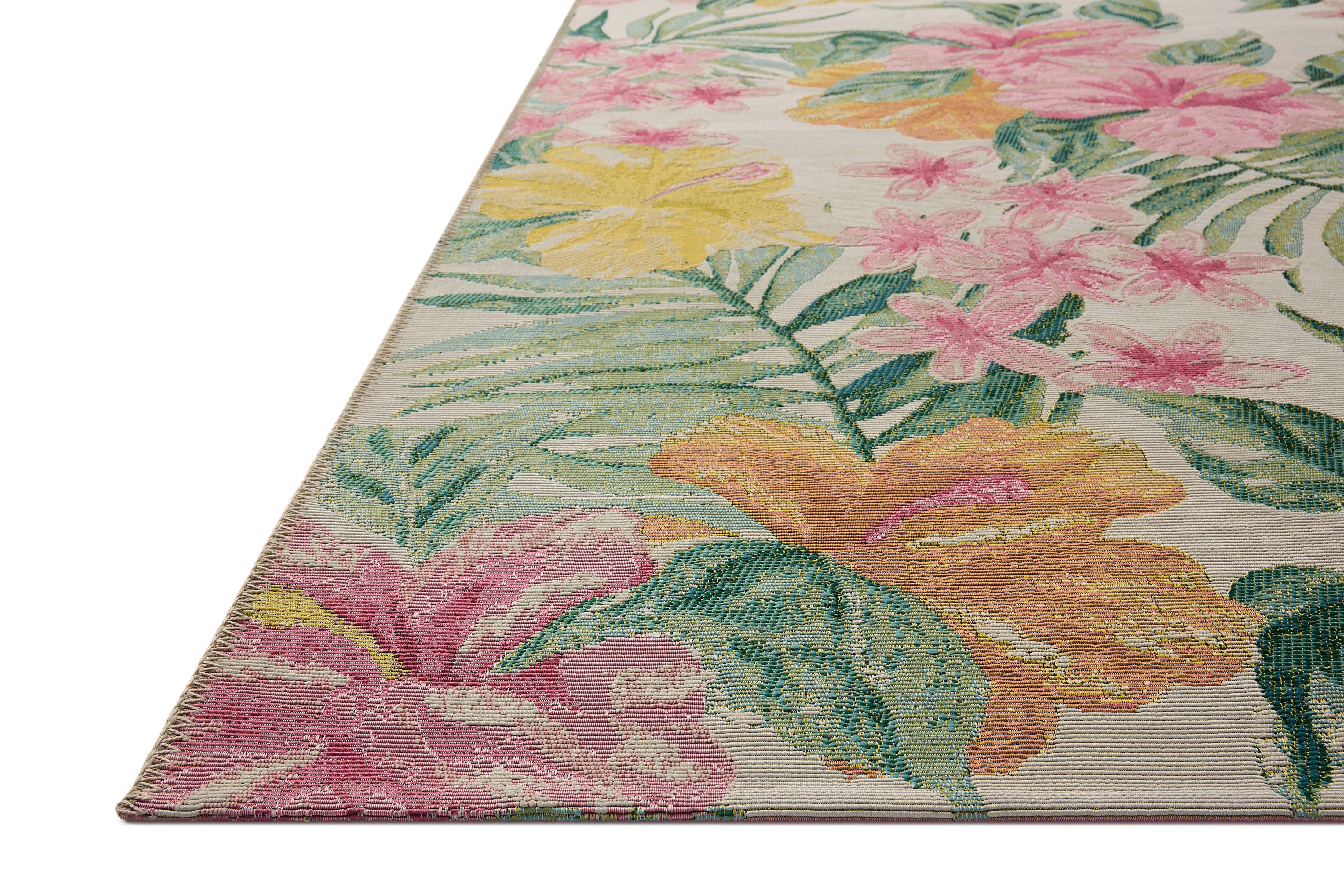 Loloi Botanical Ivory / Sunrise 5'-3" x 7'-8" Area Rug