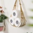 thumbnail image 2 of MasteelfCA 1Pc Roll Paper Woven Storage Container Book Magazine Hanging Storage Organizer, 2 of 7