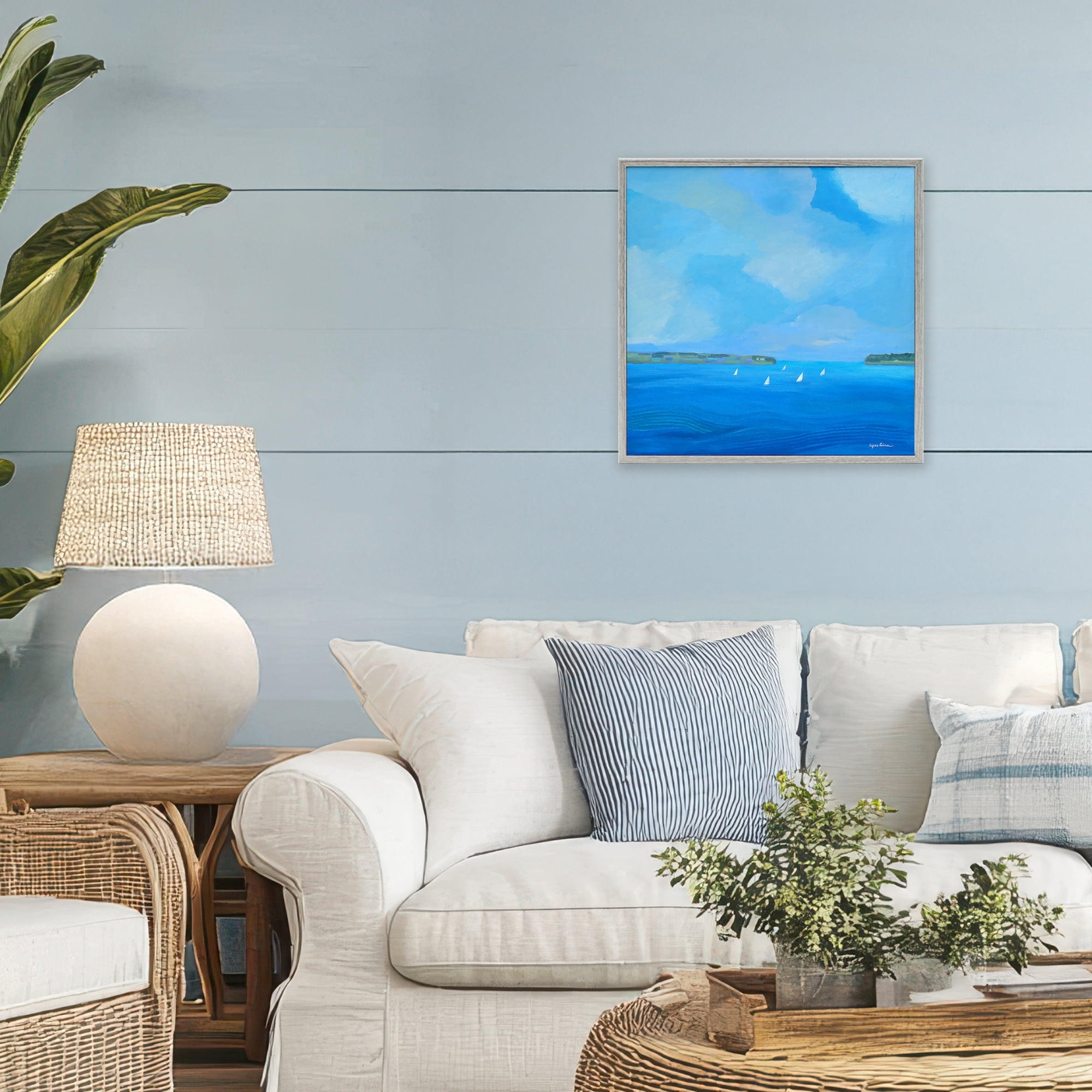 Stupell Industries A Perfect Day Seascape Gray Framed Giclee Art, design by Lynn Ericson Fine Art