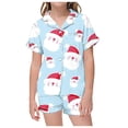 thumbnail image 1 of WEAIXIMIUNG Children's Christmas Print Short Sleeve Shorts Cardigan Children's Pyjamas Two Sets 8-9 Years, 1 of 4