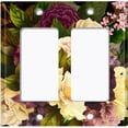 thumbnail image 6 of Metal Light Switch Plate Outlet Cover Purple White Rose Wallpaper ROS015, 6 of 13