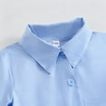 thumbnail image 6 of Ticikt Girls Long Sleeve Tiered Ruffle Shirt Dress, Button Down Collared Casual Party Outfit for Toddler/Little Kids,Color:Blue, 6 of 7
