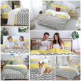 thumbnail image 6 of Yellow Grey Duvet Cover Set Twin Size Herringbone Abstract Soft Lightweight Comforter Covers 4 Piece Bedding Set with 1 Duvet Cover 1 Bed Sheet & 2 Pillow Shams, 6 of 8