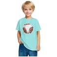 thumbnail image 2 of FamilyThread Toddler Girls Boys Fashionable Short Sleeve Cotton T-Shirt Baseball Print Summer Tops Crew Neck Casual Daily Shirt For 3-9Y, 2 of 5