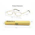 thumbnail image 4 of EYE ZOOM Compact Light Metal Portable Reading Glasses with Pocket Hard Case for Men and Women, Gold, +1.75, 4 of 5