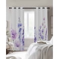 thumbnail image 3 of Spring Flower Blackout Curtains for Bedroom Living Room, Idyllic Purple Lavender 96 In Long Thermal Insulated Room Darkening Drapes Grommet Window Treatments, 52 x 96 In, 3 of 9