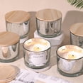 thumbnail image 1 of Jar Simeitol, tarro para velas, plateado moteado, 16 onzas, 6 unidades con tapas de bambú, 1 of 8