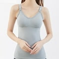 thumbnail image 2 of Seamless Nursing Tank Tops for Breastfeeding Padded Sleep Maternity Camisoles Bras, Under Control Nursing Camisoles Tank Tops for Breastfeeding Women Nursing Tops Maternity Shirts with Built in Bra, 2 of 9