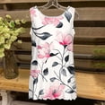 thumbnail image 4 of Womens Tank Tops Summer Dressy Floral Print Sleeveless Loose Round Neck Fashion Tunic Tops, 4 of 5