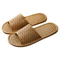 thumbnail image 4 of TINKSKY 1 Pair Nordic Slippers Easy to Wear and Take Off Rattan Straw House Shoes for Women Coffee, 4 of 8
