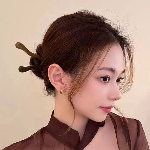 UPKOCH 4 Pcs Wood Green) Sandalwood Hairpin Accessories 4pcs (black for Thick