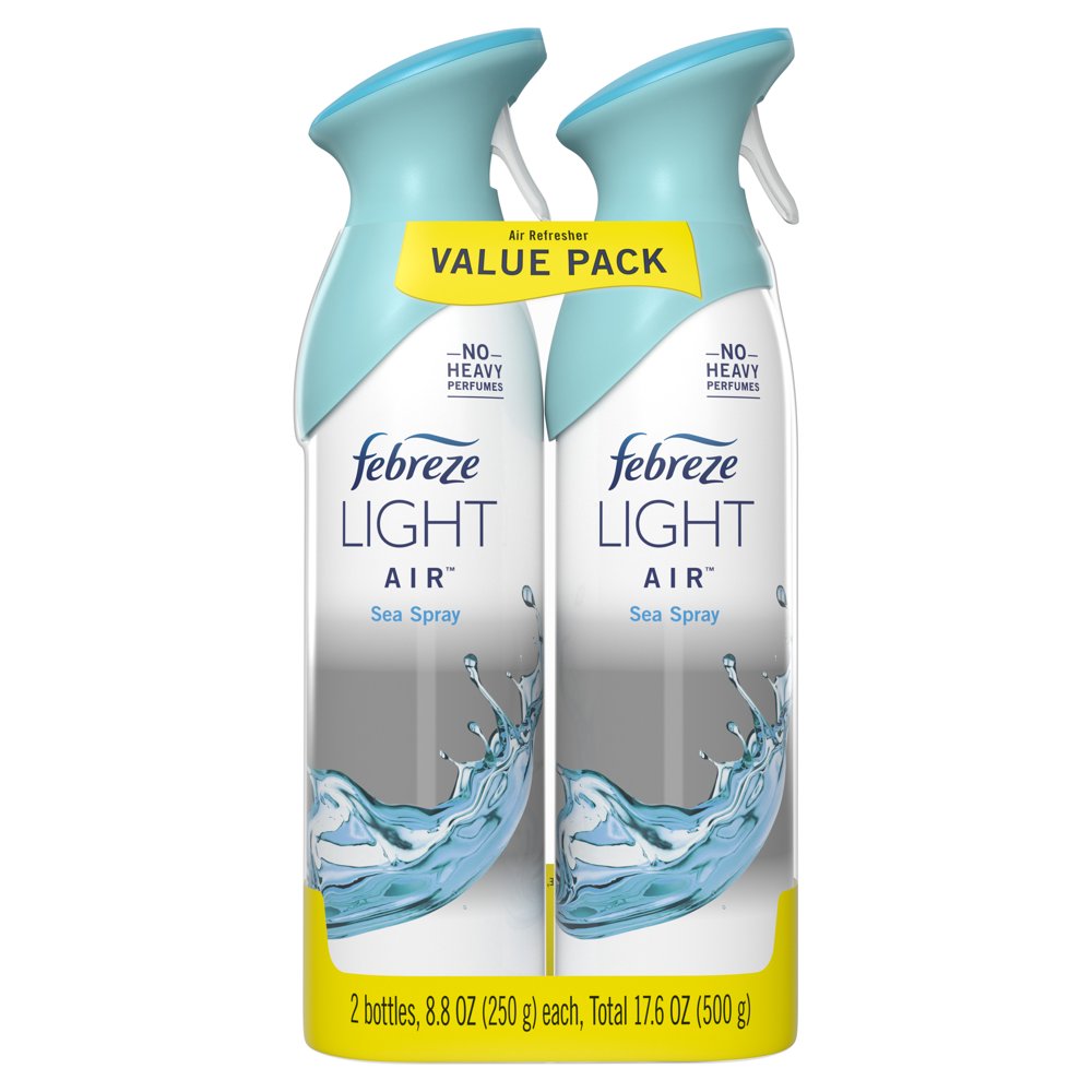 Febreze Light OdorEliminating Air Freshener Spray, Sea Spray, 2 ct