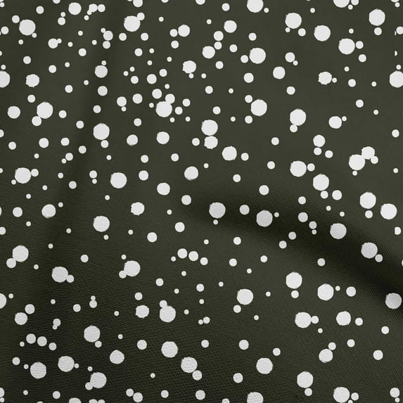 oneOone Cotton Poplin Dark Green Fabric Dot Craft Projects Decor Fabric Printed By The Yard 42 Inch Wide