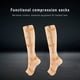 thumbnail image 4 of Calcetines de compresión con cremallera de 20-30 mmHg para mujer y hombre, hasta la rodilla, con puntera abierta, talla mediana (3 pares), 4 of 7