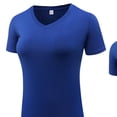 thumbnail image 3 of UQJfacai Womens Quick Dry Workout Top Strech Slim Fit Short Sleeve V Neck Shirts Summer Casual Running Gym Athletic Yoga T-Shirt XXL, 3 of 4