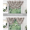 thumbnail image 5 of Waterfall Valances for Windows, Retro Brown, Kitchen Sheer Valance Curtains, Abstract Geometric Middle Century Ombre Plaid Rod Pocket Swag Valances for Living Room Bedroom, 47.2"x38.5", 1 Panel, 5 of 8