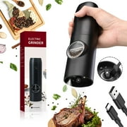 Katbite Electric Salt & Pepper Grinder, Automatic Spice Mill with Adjustable Coarseness,Black