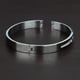 thumbnail image 4 of Brazalete de acero inoxidable para parejas Brazalete a presión con incrustaciones de circonitas cúbicas brillantes Plata 8mm Yuyangstore Pareja brazalete de acero inoxidable, 4 of 8