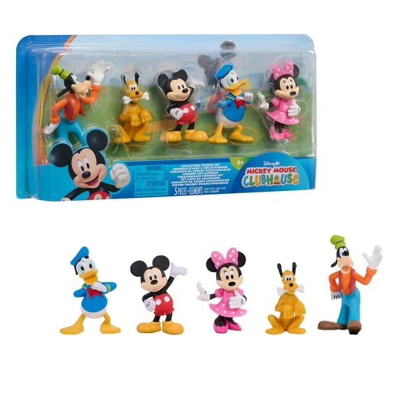 Mickey Mouse Collectible Figure Set, 5 Pack, Figures, Ages 3 Up, by Just Play