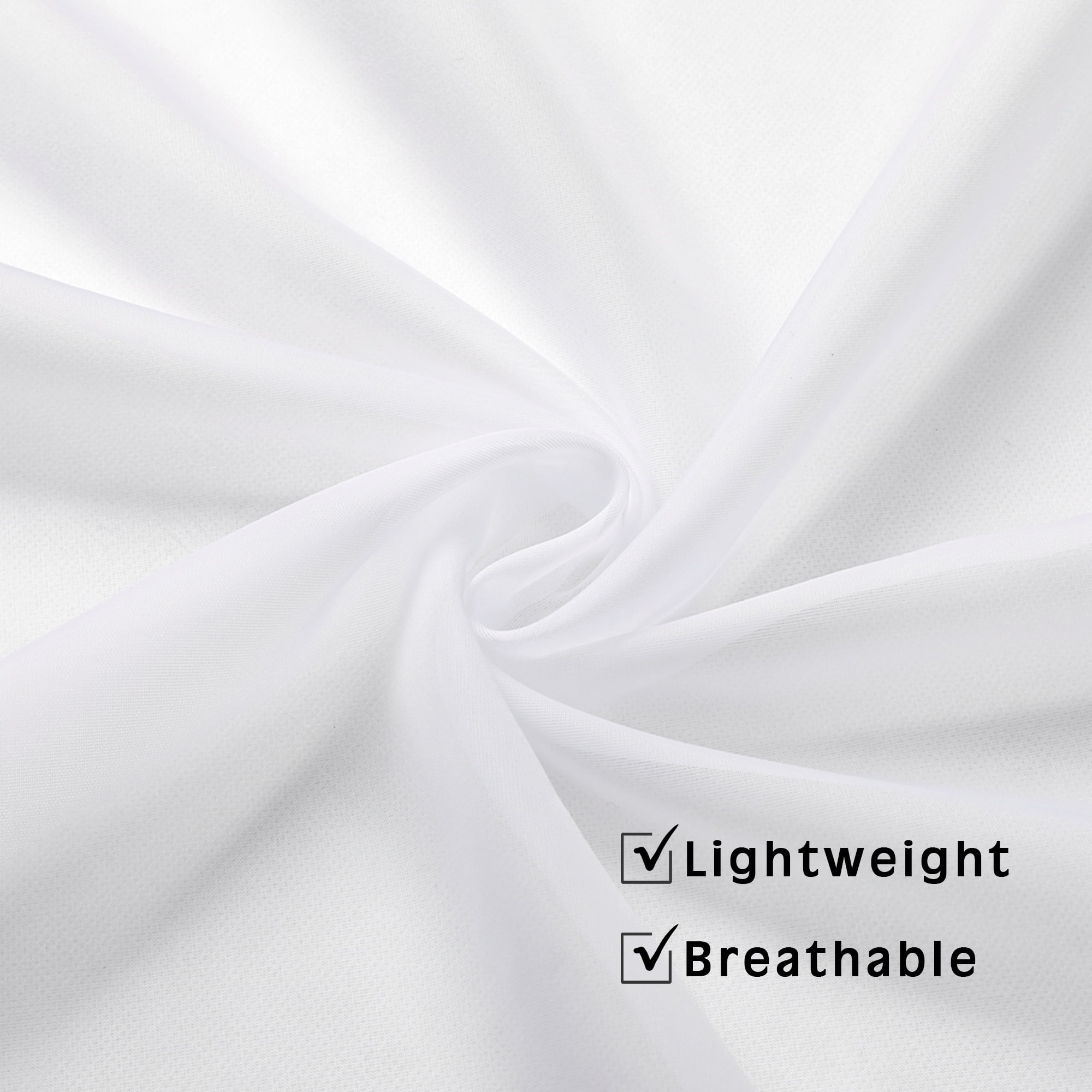 OVZME Sheer Curtains 84 Inches, Set of 2 Panels, White photo 7