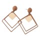 thumbnail image 1 of Pendientes geométricos sencillos y elegantes con colgante bohemio, colgantes cuadrados de metal. Beige, 1 of 5