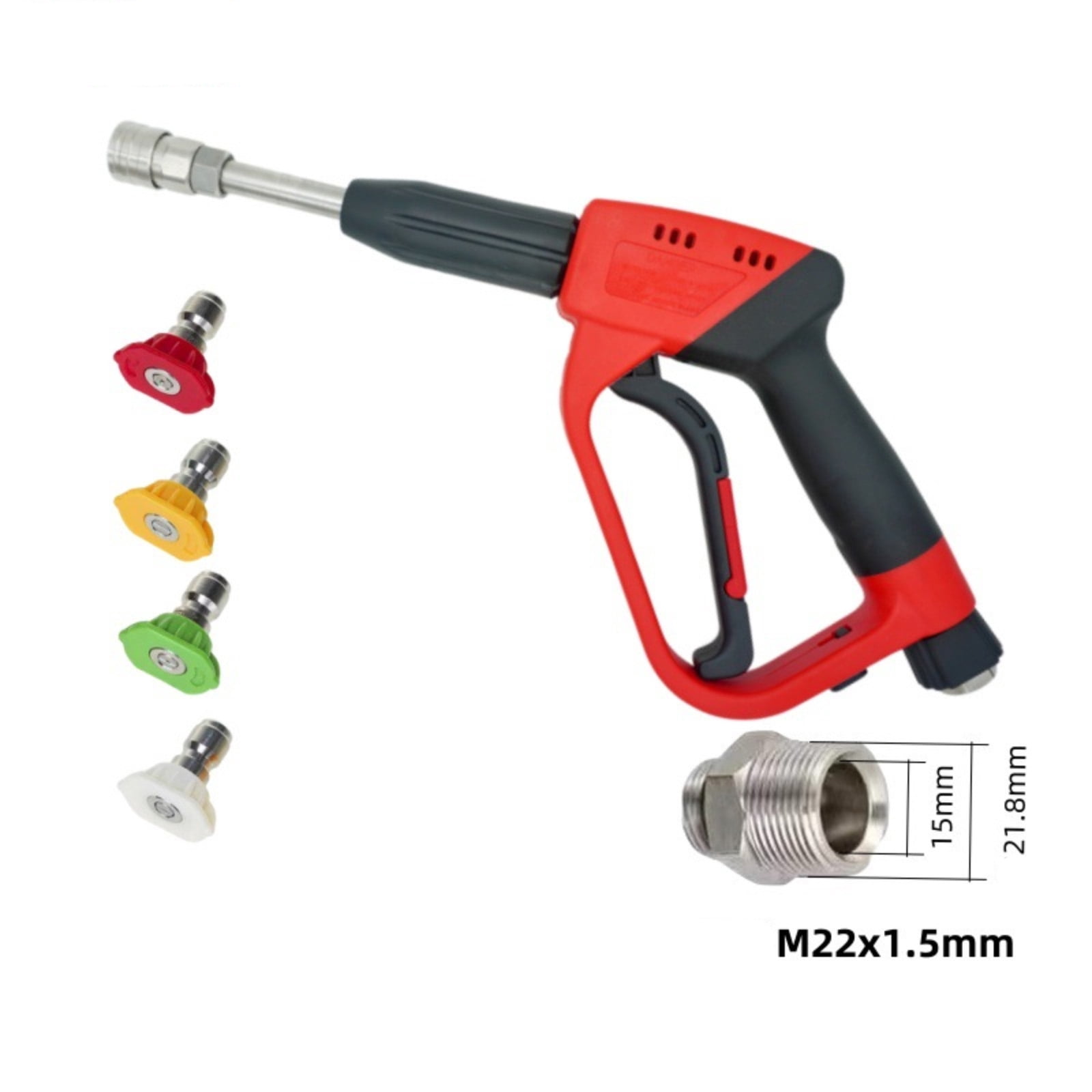 High Pressure Washer, General Purpose Water Spray Washer for Garden Hose, Quick Connect Adapter & 4 Precision Spray Tips for Heavy Duty Outdoor Use