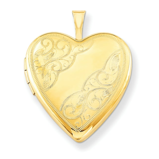 1/20 Gold Filled 20mm Side Swirled Heart Locket QLS282-18 (25mm x 19mm)