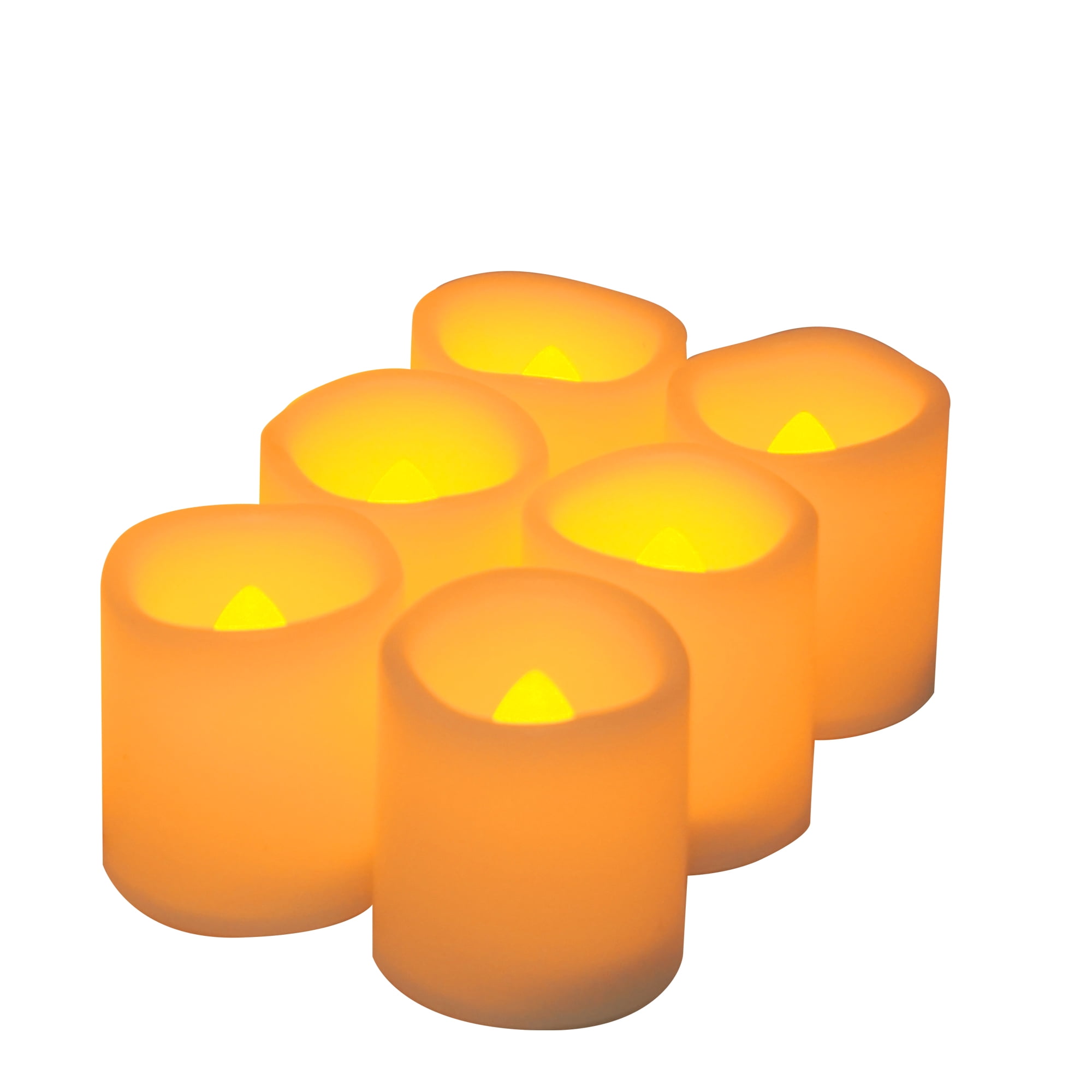 Battery Operated Flameless Votive Candles, Flickering White Bright