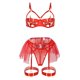 thumbnail image 2 of Gibobby Ropa interior mujer sexy Camisola de lencería para mujer, con corte de red entrecruzado, sin mangas, sexy, vestido de peluche(RD2, G), 2 of 5