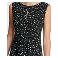 thumbnail image 3 of DKNY Womens Black Polka Dot Sleeveless Jewel Neck Midi Shift Dress Size: 10, 3 of 3